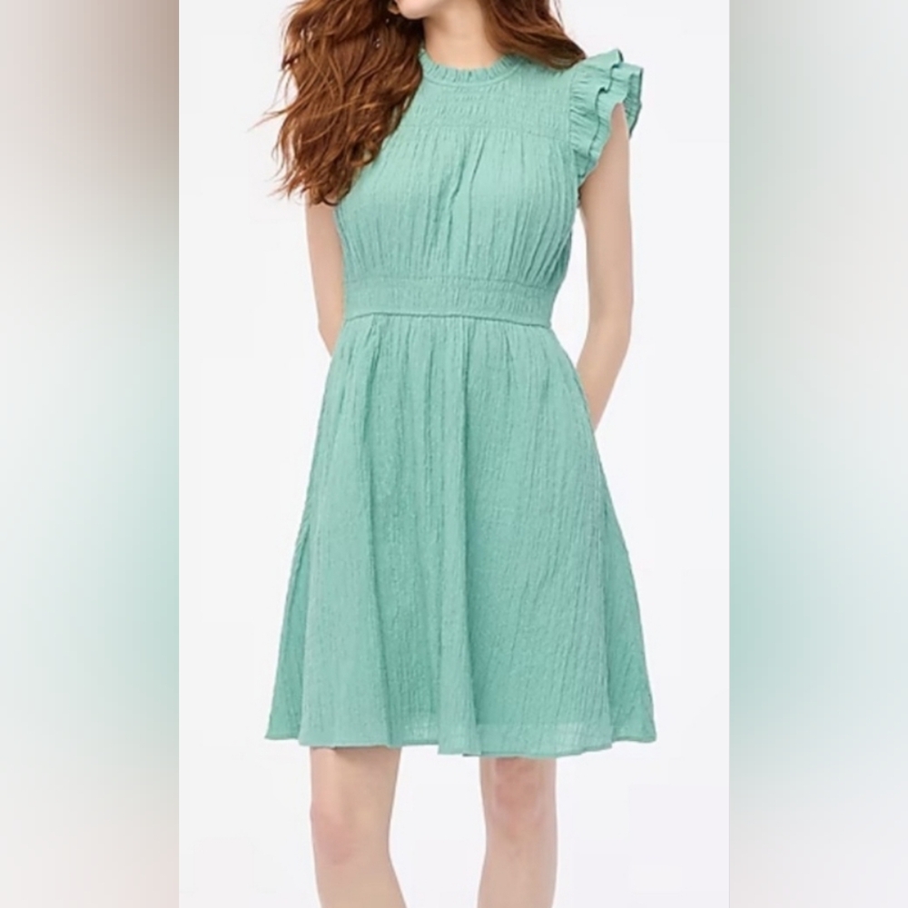 J. Crew Green Cotton Gauze Mini Dress, Size XS